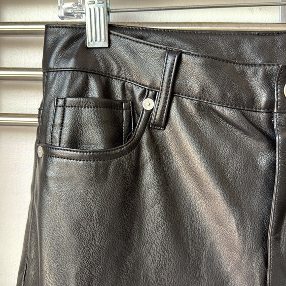 BLANKNYC Black Franklin Ribcage Wide Leg Leather Faux High Rise Pants 27 - Picture 6 of 7